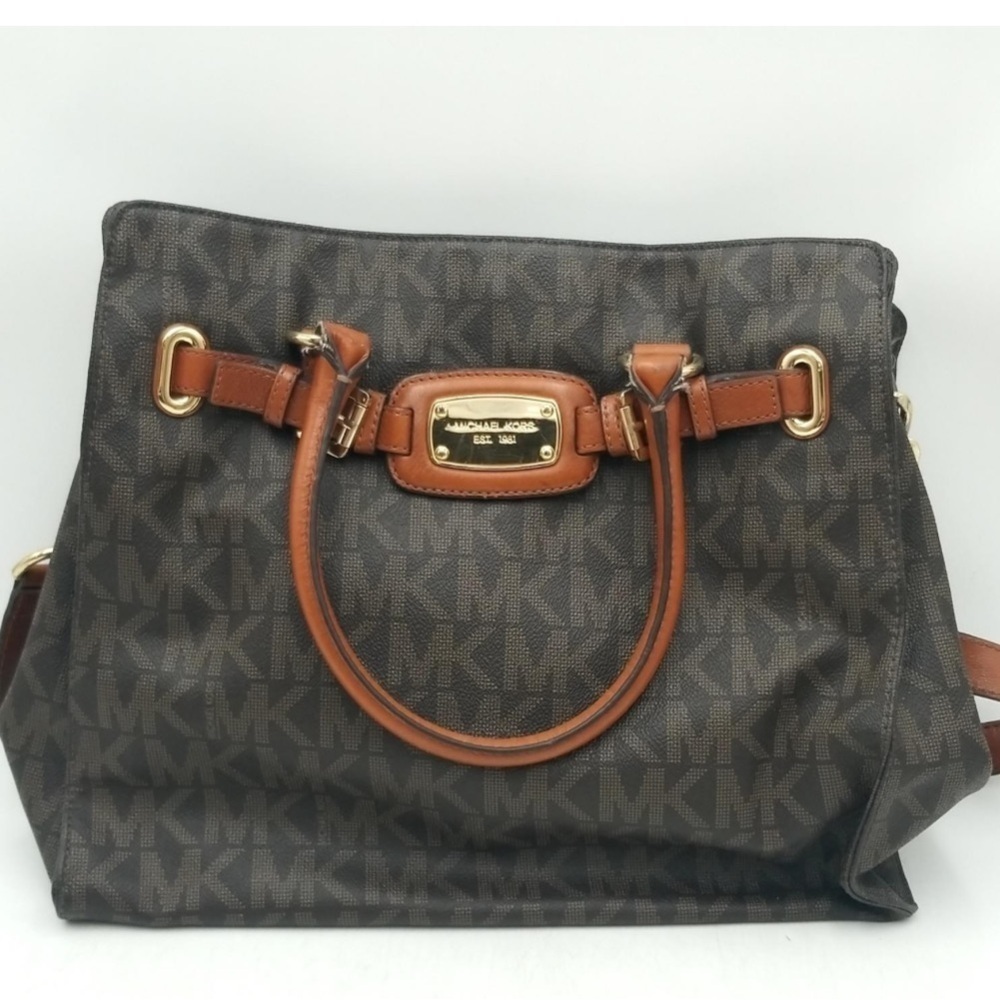 Michael Kors Large Classic Monogrammed Satchel with Chain